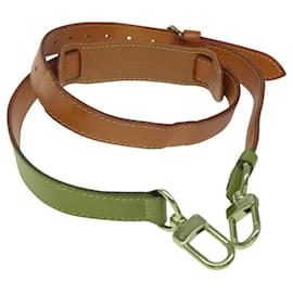 Louis Vuitton-LOUIS VUITTON Adjustable Shoulder Strap Leather 35.8""-42.9"" Beige Auth BD1287-Beige