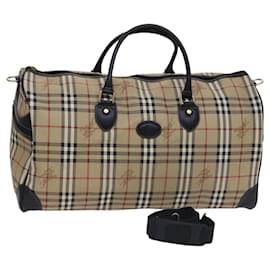 Autre Marque-Burberrys Nova Check Boston Bag PVC 2way Beige Auth mr1070-Beige