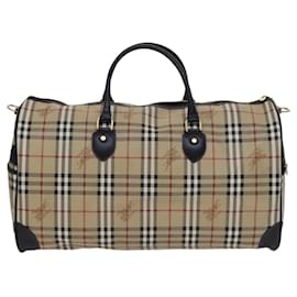 Autre Marque-Burberrys Nova Check Boston Bag PVC 2way Beige Auth mr1070-Beige