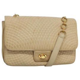 Bolsa de Ombro BALLY de Couro Bege Auth BD1284 Bege