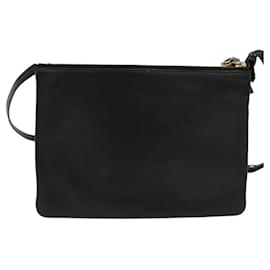 Céline-CELINE Trio bag Shoulder Bag Leather Black Gold Auth ki5590-Black,Golden