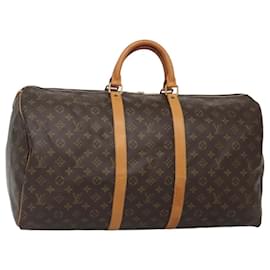 Louis Vuitton-LOUIS VUITTON Monogram Keepall 55 Boston Bag M41424 LV Auth BD1183-Monogram