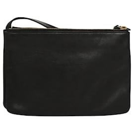 Céline-CELINE Trio bag Shoulder Bag Leather Black Gold Auth mr1158-Black,Golden