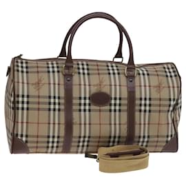 Autre Marque-Burberrys Nova Check Boston Bag PVC 2way Beige Auth hk2275-Beige