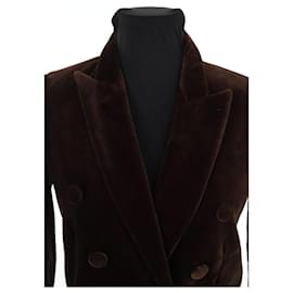 Lanvin-Velvet blazer-Brown