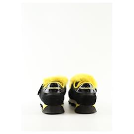 Dolce & Gabbana-Leather sneakers-Yellow