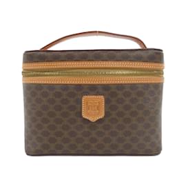 Céline-Celine Brown Coated Canvas Handbag-Brown