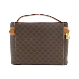 Céline-Celine Brown Coated Canvas Handbag-Brown