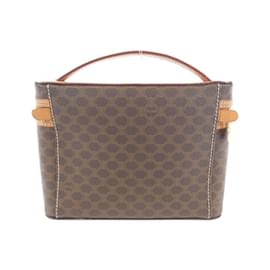 Céline-Celine Brown Coated Canvas Handbag-Brown