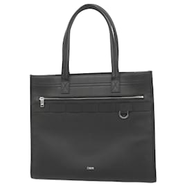 Christian Dior-Christian Dior Black Leather Tote Bag-Black