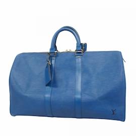 Louis Vuitton-Louis Vuitton Epi Keepall 45 Boston Bag-Blue