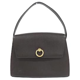 Céline-Celine Dark Brown Leather Handbag-Dark brown