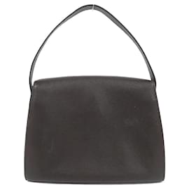 Céline-Celine Dark Brown Leather Handbag-Dark brown