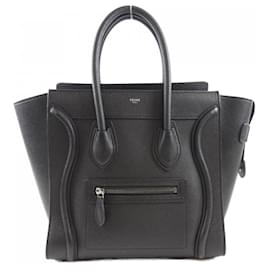 Céline-Celine Micro Luggage Handbag-Black