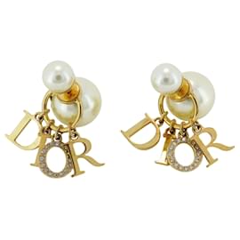 Christian Dior-Christian Dior Gold Plated Rhinestone Stud Earrings-Other