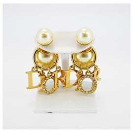Christian Dior-Christian Dior Gold Plated Rhinestone Stud Earrings-Other