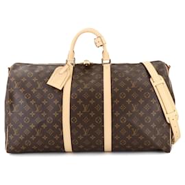 Louis Vuitton-Louis Vuitton Monogram Keepall Bandouliere 55-Brown,Monogram