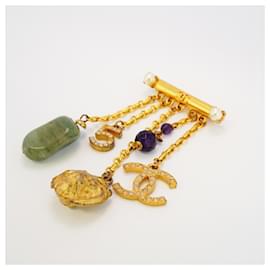 Chanel-Chanel Brooch with Lion Motif-White,Golden,Green,Purple