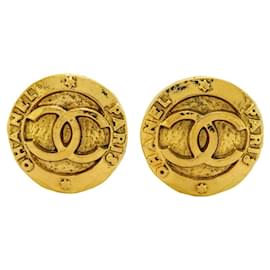Chanel-Chanel Gold Plated Clip Earrings-Golden