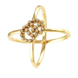 Gucci-GUCCI GG Running #9 Ring in Yellow Gold with Diamond-Golden