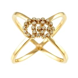 Gucci-GUCCI GG Running #9 Ring in Yellow Gold with Diamond-Golden