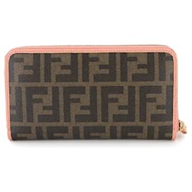 Fendi-Fendi Zucca Pattern Long Wallet-Brown,Pink