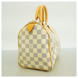Louis Vuitton-Louis Vuitton Damier Azur Speedy 25 Handbag-White