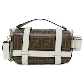 Fendi-Sac à épaule Fendi 8BS034 A6V0-Marron,Blanc