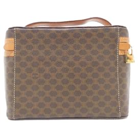 Céline-Celine Brown Coated Canvas Handbag-Brown