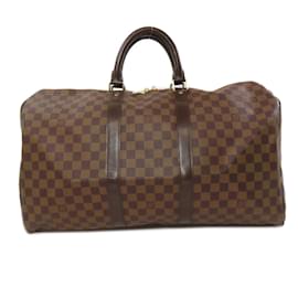 Louis Vuitton-Louis Vuitton Keepall 50 Boston Bag-Brown,Other,Damier ebene