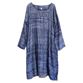 Autre Marque-Dosa Tunisian Tunic Indigo Dye Dress-Navy blue