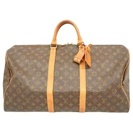 Louis Vuitton-Louis Vuitton Monogram Keepall 55 Boston Bag-Brown