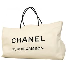 Chanel-Chanel Calfskin Tote Bag-Black,White