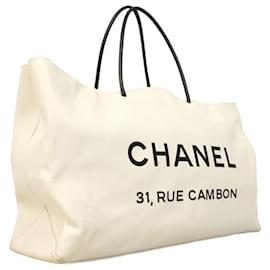 Chanel-Chanel Calfskin Tote Bag-Black,White
