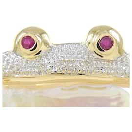Autre Marque-Ponte Vecchio Ruby Brooch-Golden