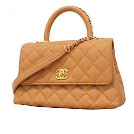 Chanel-Chanel Brown Grained Calfskin Handbag-Brown