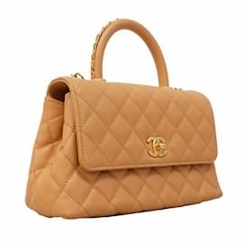 Chanel-Chanel Brown Grained Calfskin Handbag-Brown