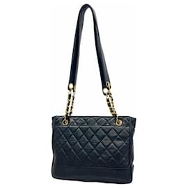 Chanel-Chanel Black Lambskin Shoulder Bag-Black