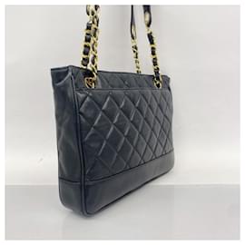 Chanel-Chanel Black Lambskin Shoulder Bag-Black