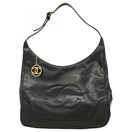 Chanel-Chanel Black Grained Calfskin Shoulder Bag-Black