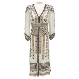 Vestido boho bordado Julianna branco da Veronica Beard Branco