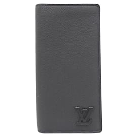 Louis Vuitton-Louis Vuitton LV Aerogram Portefeuille Brazza Wallet-Black