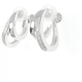 Mikimoto-Mikimoto 18K White Gold Diamond Clip Earrings-Other