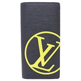 Louis Vuitton-Louis Vuitton Epi Portefeuille Brazza Wallet-Black,Yellow