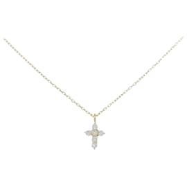 Autre Marque-Ponte Vecchio Cross Diamond Necklace-Golden
