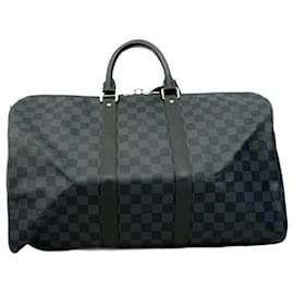 Louis Vuitton-Louis Vuitton Boston Bag Damier Cobalt Keepall Bandouliere 45-Black,Blue