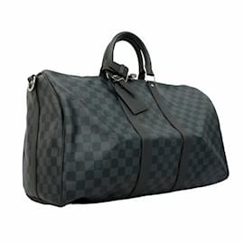 Louis Vuitton-Louis Vuitton Boston Bag Damier Cobalt Keepall Bandouliere 45-Black,Blue