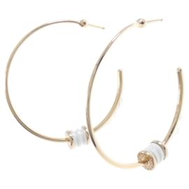 Bulgari-Bvlgari 750YG Ceramic Half Hoop Earrings-Other