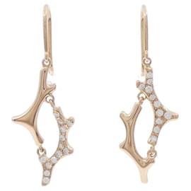 Mikimoto-Mikimoto 18K Pink Gold Diamond Drop Earrings-Other