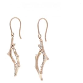 Mikimoto-Mikimoto 18K Pink Gold Diamond Drop Earrings-Other